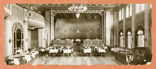 Historisches Foto vom Festsaal des Lahmann-Sanatoriums in Dresden Bad Weißer Hirsch